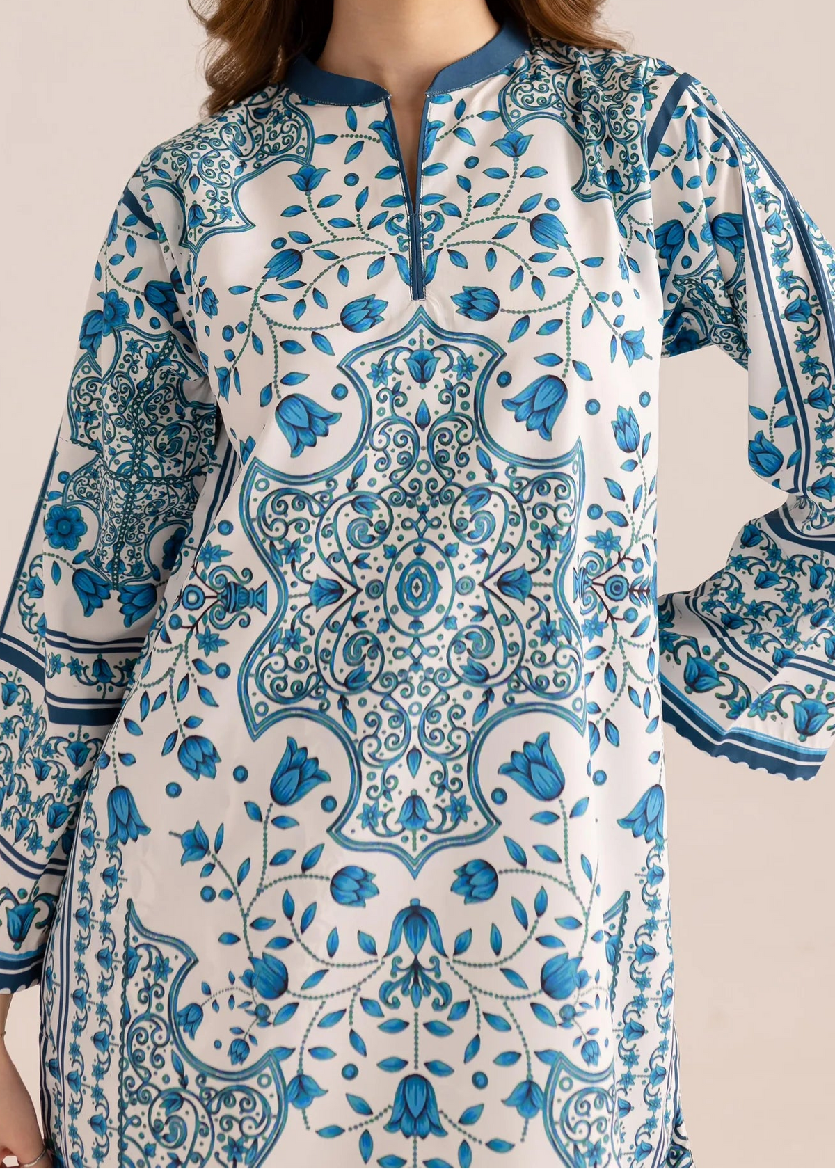 Grace W924 - Digital Printed 2pc Silk Dress.