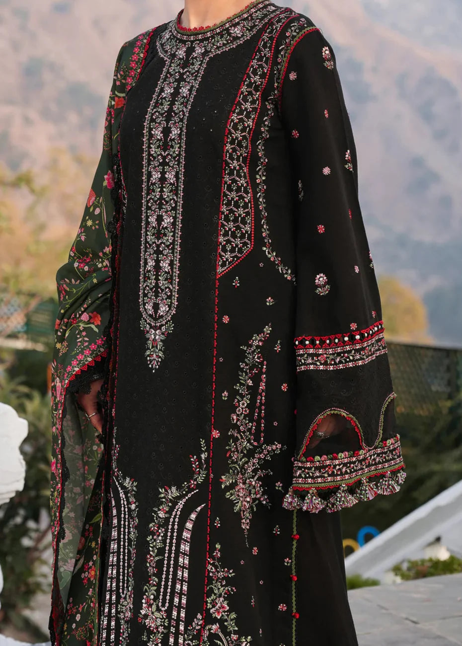 Grace Z-(W717) - Stitched Embroidered CHIKANKARI 3pc Marina Dress With Printed Shawl