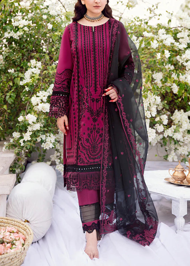 Grace S1186-Embroidered 3pc Lawn Dress With Embroidered Organza Dupatta.