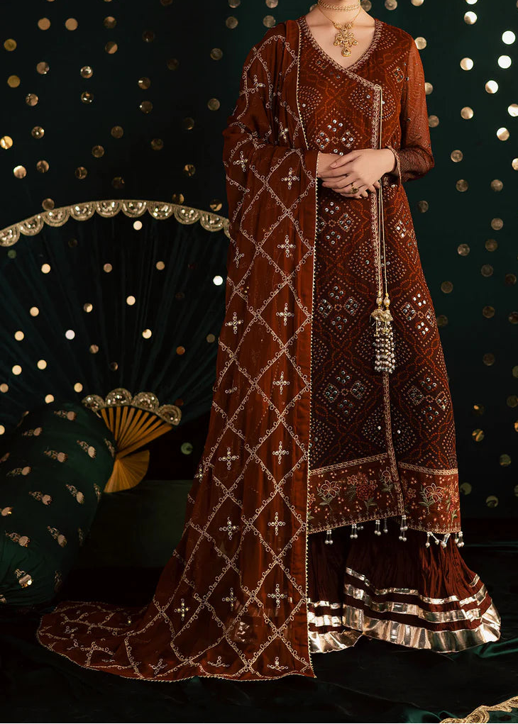 Grace S1350 - Printed & Embroidered 3pc Lawn Dress With Embroidered  Sequence Chiffon Dupatta.