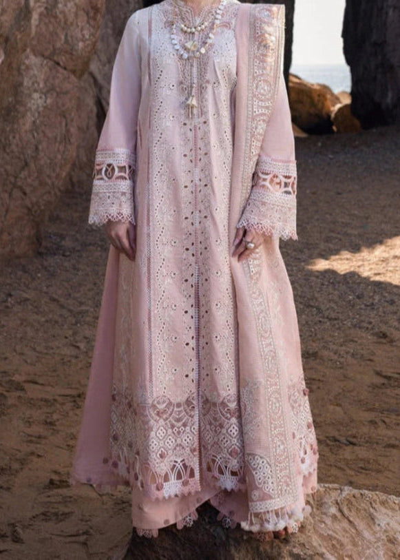 Grace S1212-Embroidered 3pc CHICKANKARI Lawn Dress With Embroidered Munar Dupatta.