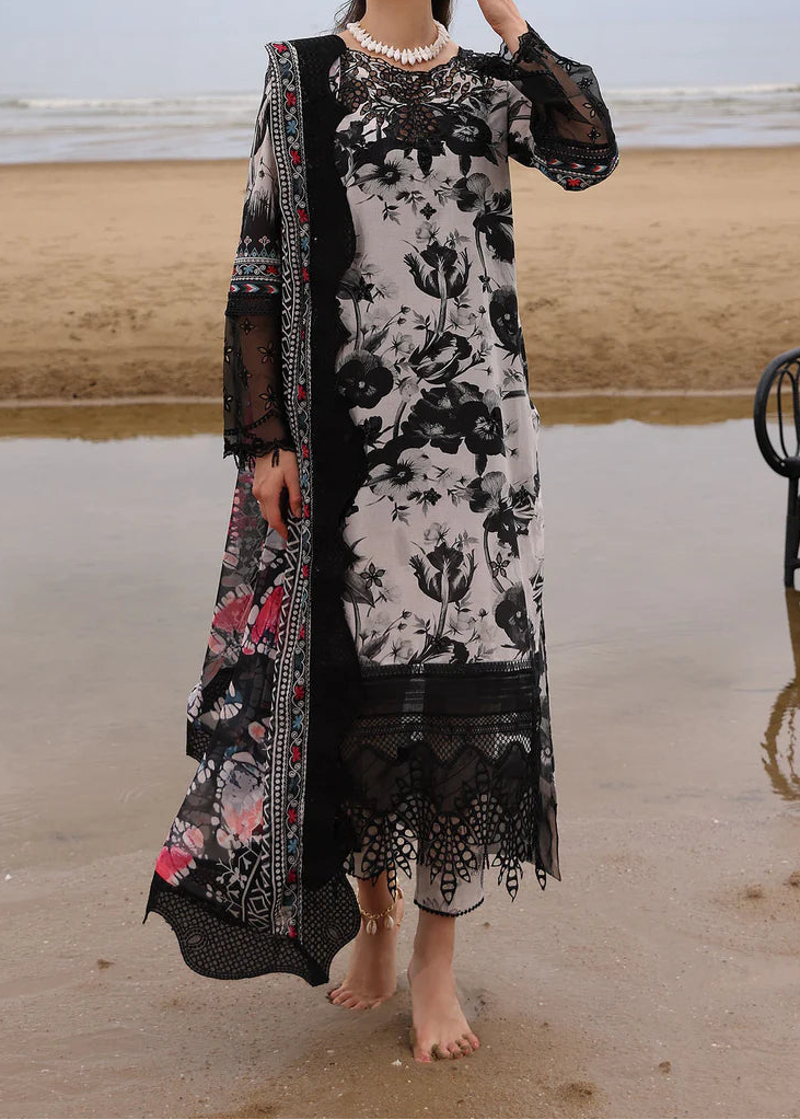 Grace S1289 - Printed & Embroidered 3pc Lawn Dress With Digital Printed Chiffon Dupatta.
