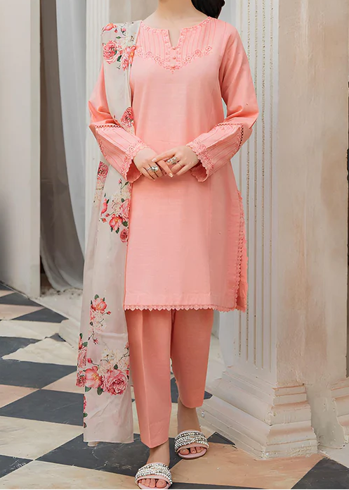 Grace S1310-Embroidered 3pc Lawn Dress With Printed Lawn Dupatta.