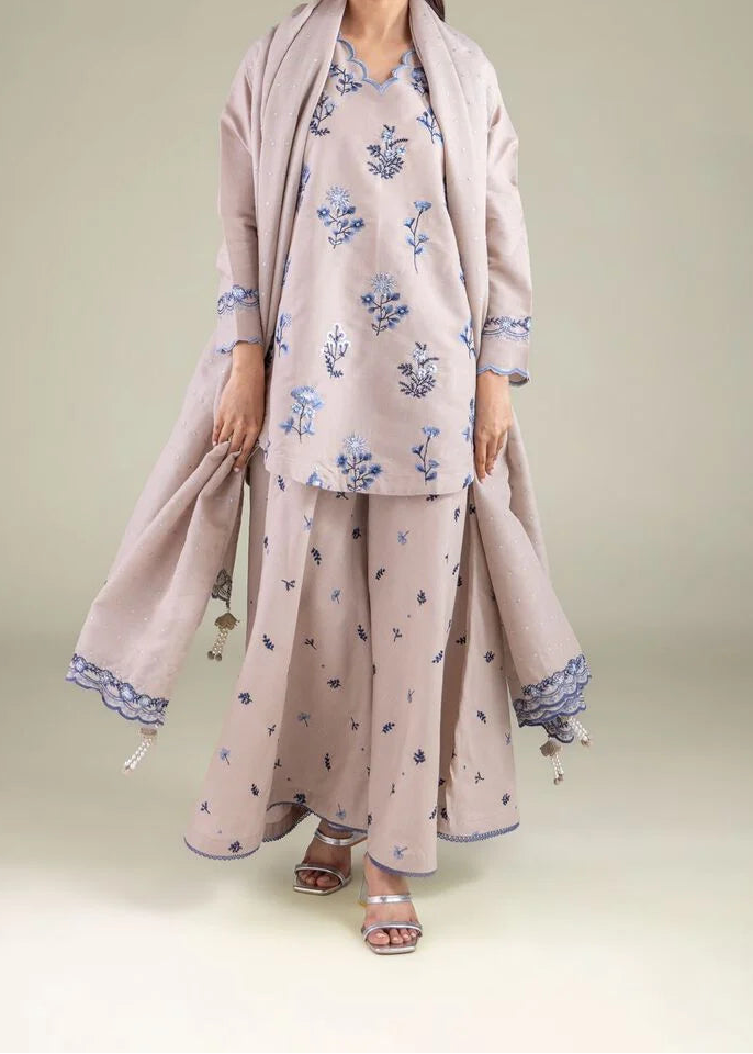 Grace S1485-Embroidered 3pc Lawn Dress With Printed Lawn Dupatta.
