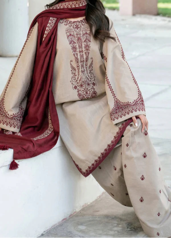 Grace S1235-Embroidered 3pc Lawn Dress With Printed Lawn Dupatta.