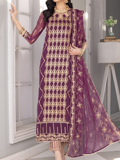 Marjanda – Embroidered Chiffon Unstitched 3Pc Suit