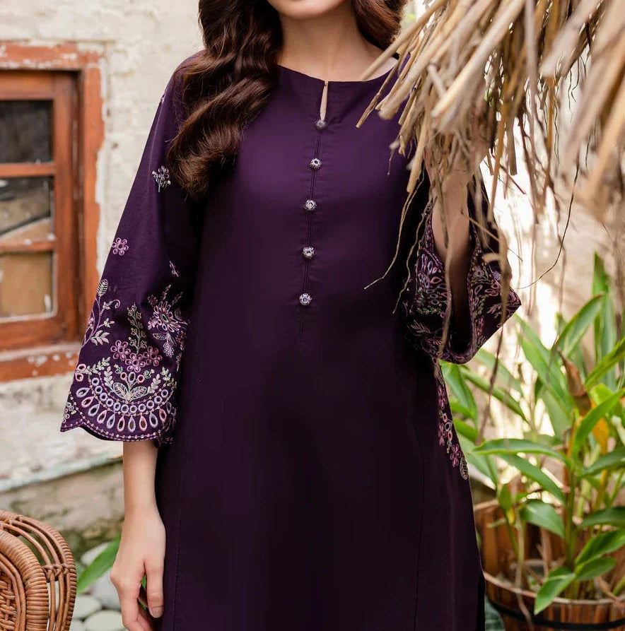 Grace Z-(S692)- Stitched Embroidered 2PC Lawn dress.
