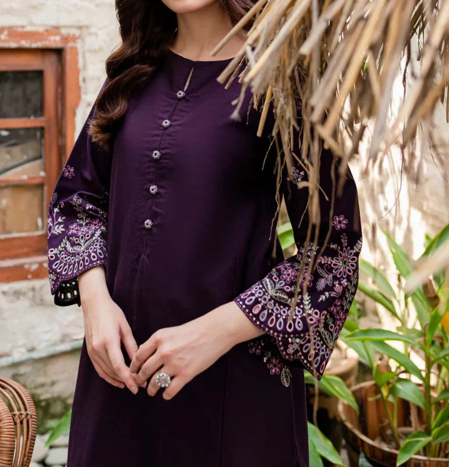 Grace Z-(S692)- Stitched Embroidered 2PC Lawn dress.