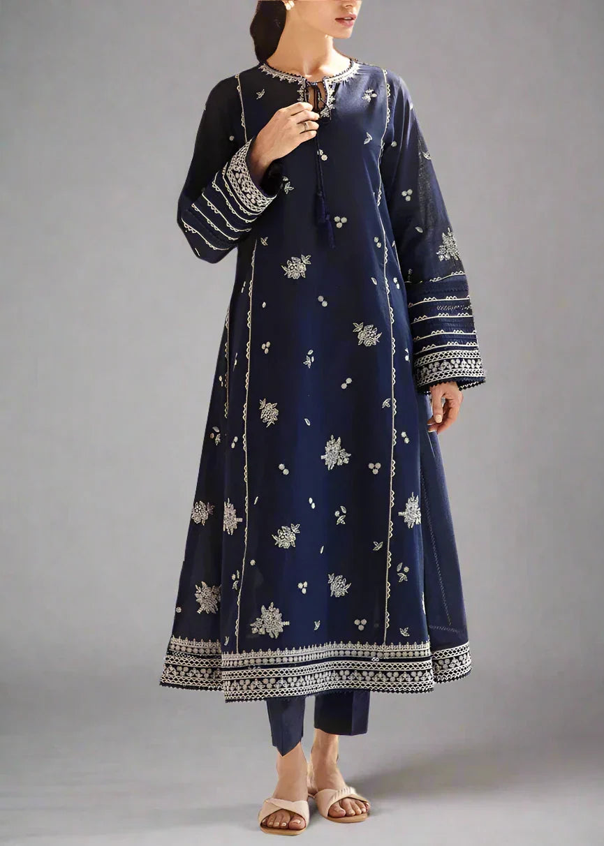 Grace Z-(W493)- Stitched Embroidered 2Pc Marina Dress.