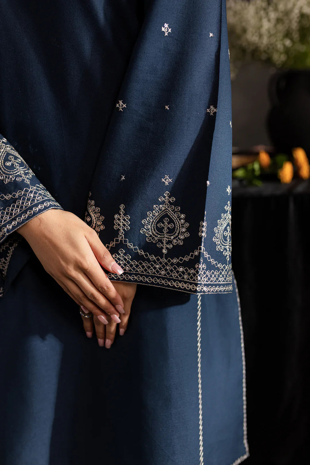 Grace Z-(W769 ) - Stitched Embroidered Sequence 2pc Marina Dress.