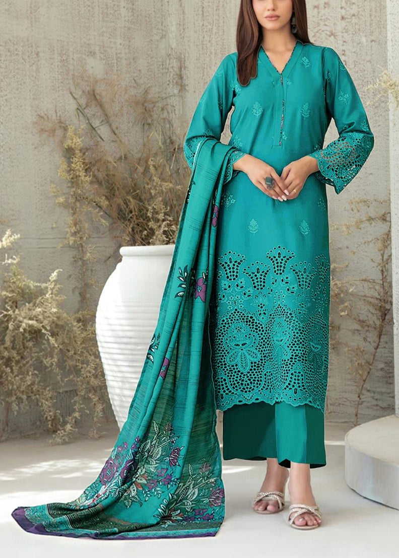 Grace S968-Embroidered 3PC CHIKANKARI Lawn Dress With Printed Munar Dupatta.