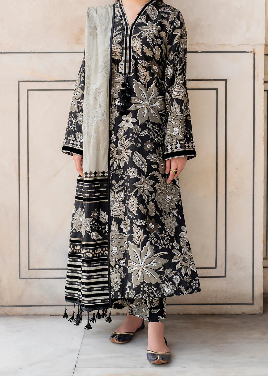 Grace W807 - Digital Printed 3pc Karandi Dress With Digital Printed Karandi Shawl.