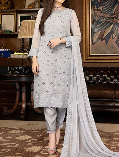 Pearl River – Embroidered Chiffon Unstitched 3Pc Suit
