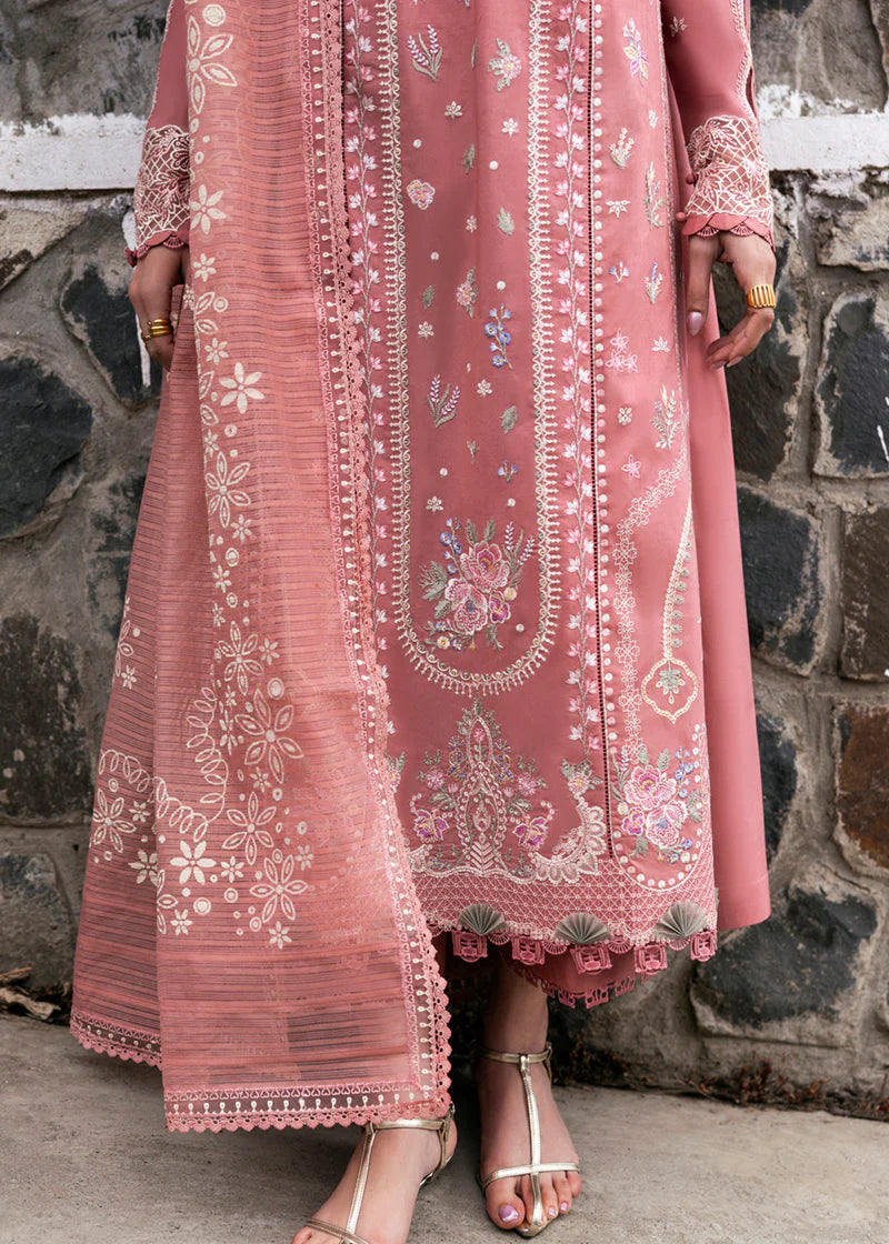 Grace W1019-Embroidered 3pc Marina Dress With Printed Shawl.