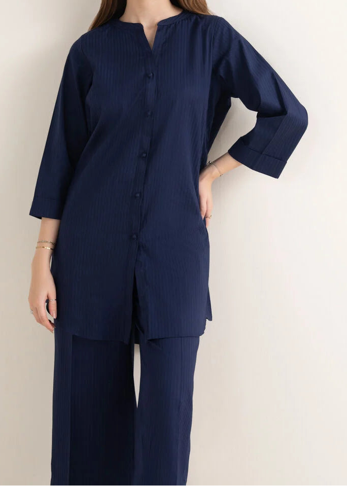 C-S 037- STITCHED 2PC DHANAK CO-ORD SET.