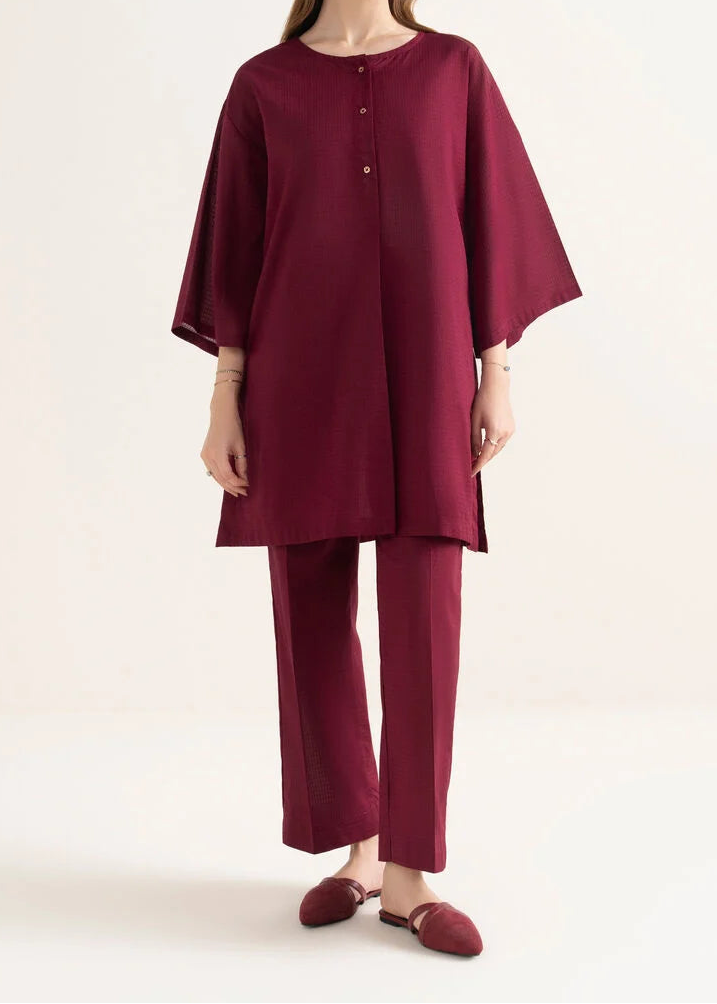 C-S 038- STITCHED 2PC DHANAK CO-ORD SET.