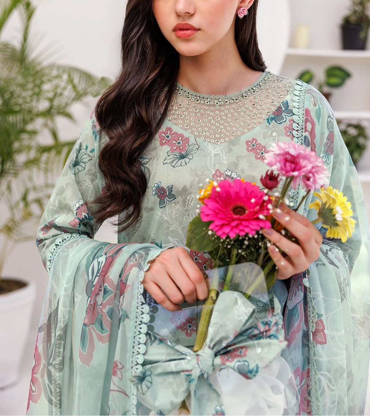 Grace S981-Digital Printed 3pc Lawn Dress with Digital Printed Lawn Dupatta.