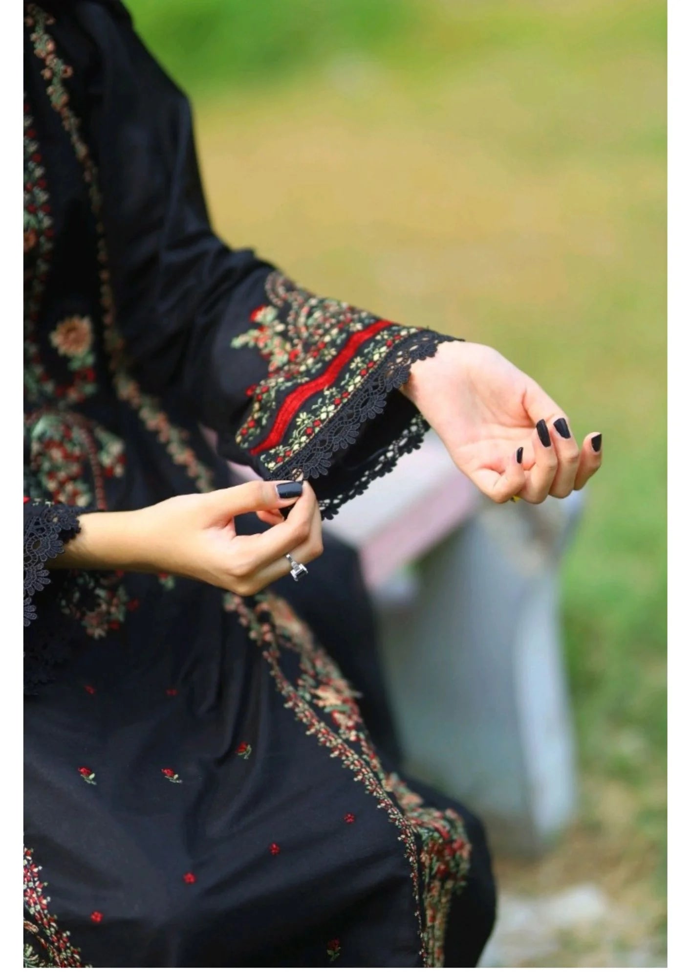 Grace W735-Embroidered 3pc Marina Dress With Embroidered Chiffon Dupatta