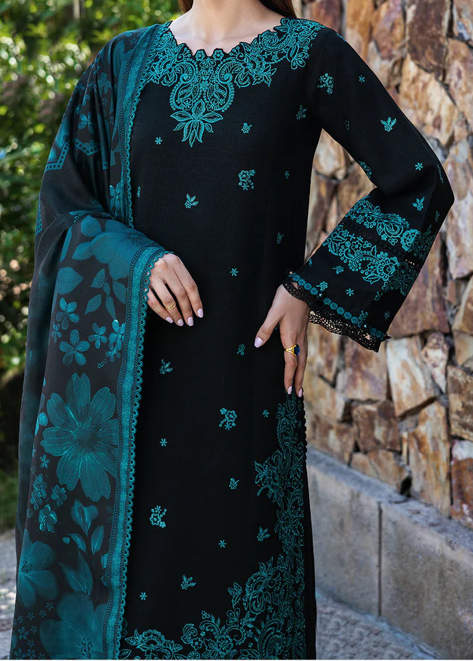 Grace W994-Embroidered 3pc Marina Dress With Printed Shawl.
