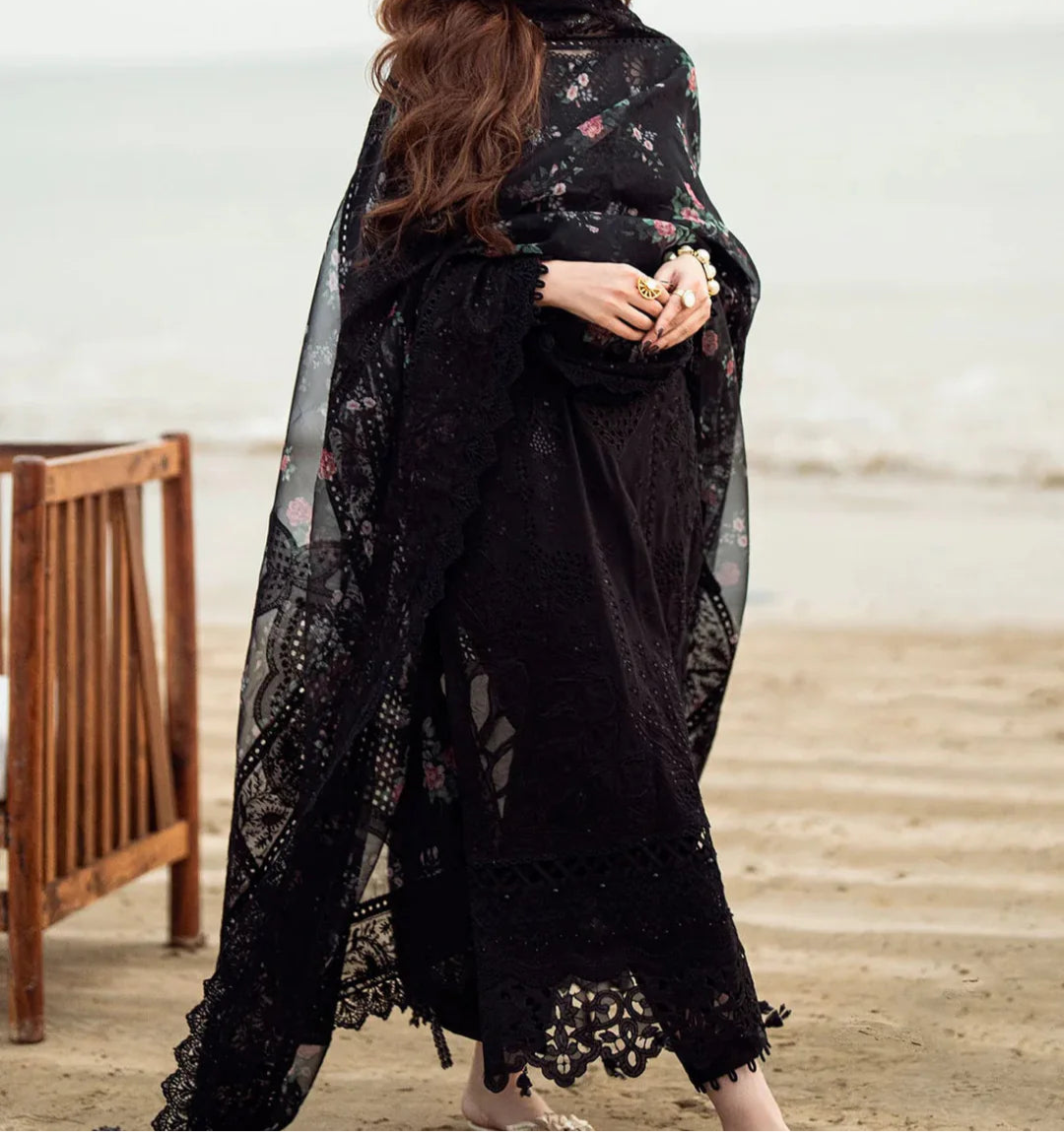 Grace S1237-Embroidered 3pc CHIKANKARI Lawn Dress With Printed Munar Dupatta.