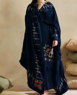 Grace W385- Embroidered 3pc marina dress with embroidered marina dupatta.