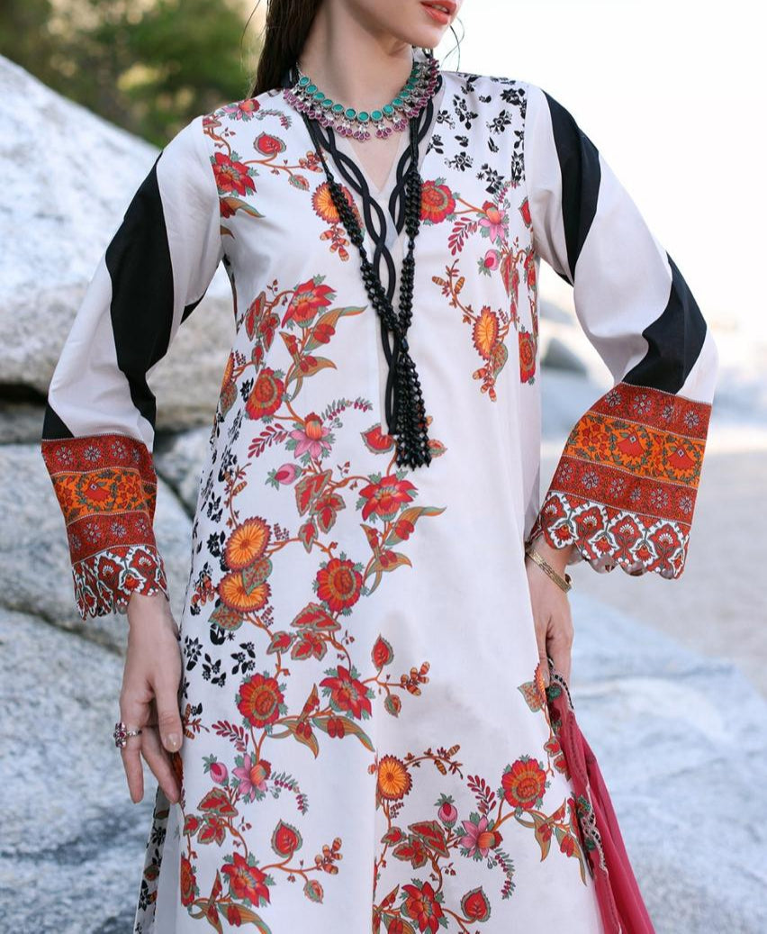 Grace S918-Digital Printed 3pc Lawn Dress with Digital Printed Lawn Dupatta.