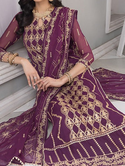 Marjanda – Embroidered Chiffon Unstitched 3Pc Suit