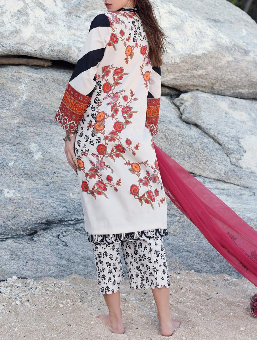 Grace S918-Digital Printed 3pc Lawn Dress with Digital Printed Lawn Dupatta.