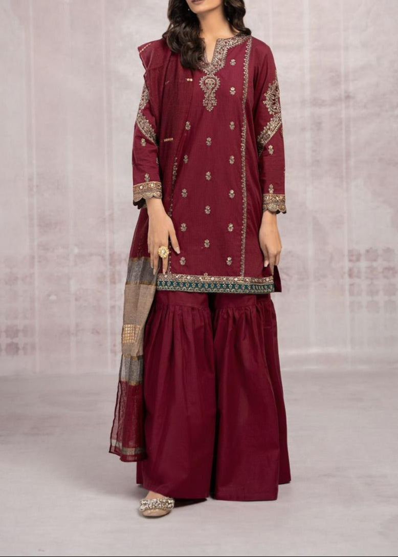 Grace S911-Embroidered 3PC Lawn Dress With Printed Munar Dupatta.