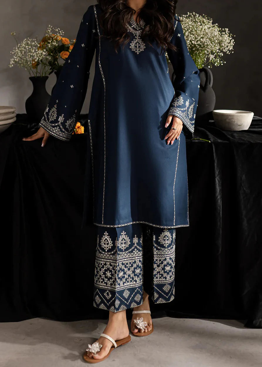 Grace Z-(W769 ) - Stitched Embroidered Sequence 2pc Marina Dress.