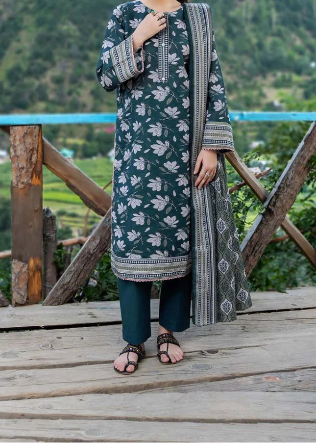 Grace W877 - Digital Printed 3pc Karandi Dress With Digital Printed Karandi Shawl.