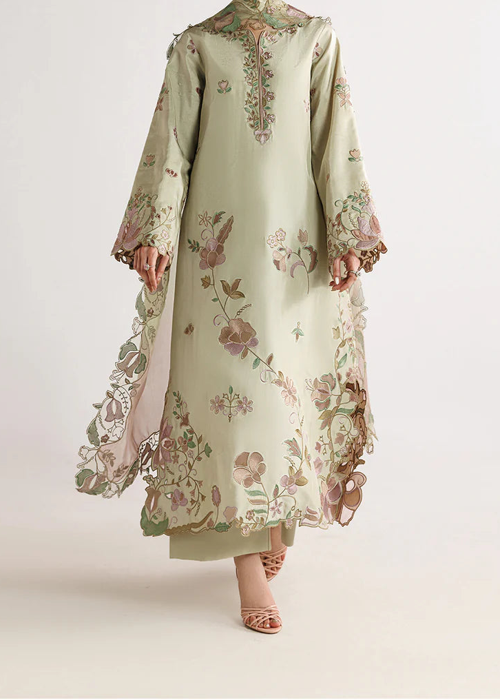 Grace S1400 - Embroidered 3pc Lawn Dress With Tie &amp; Dye Chiffon Dupatta.