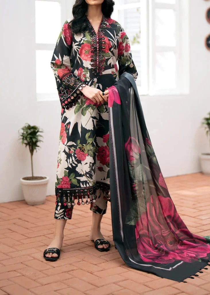 Grace W467-Printed 3pc karandi Dress With Printed karandi Shawl.