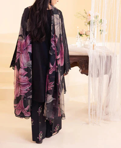 Grace Z114- Stitched Embroidered 3pc CHIKANKARI Lawn Dress With Printed Munar Dupatta.
