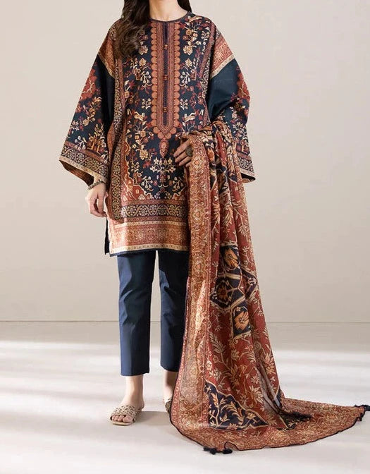 Grace W254- Digital Printed 3pc linen dress with Printed Linen dupatta.