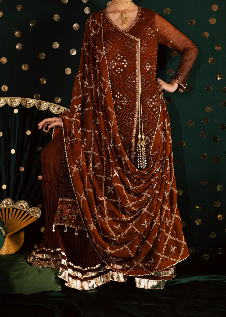 Grace S1350 - Printed & Embroidered 3pc Lawn Dress With Embroidered  Sequence Chiffon Dupatta.