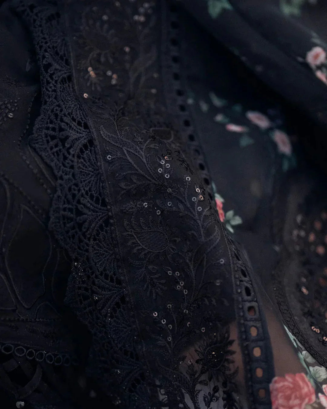 Grace Z-(W753) - Stitched Embroidered 3pc CHIKANKARI Marina Dress With Printed Munar Dupatta.