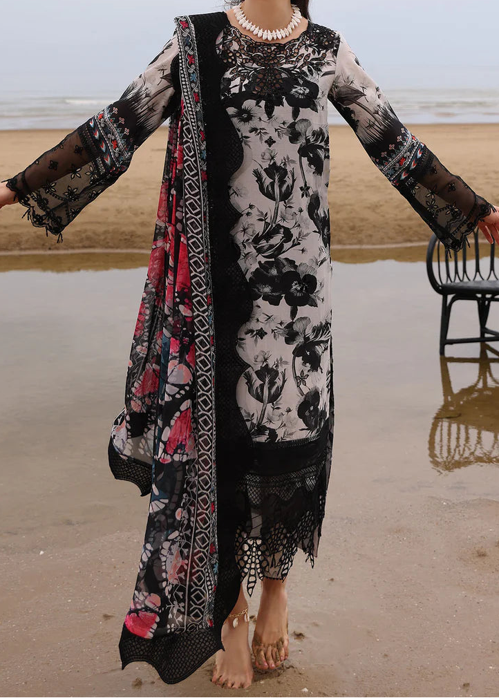 Grace S1289 - Printed & Embroidered 3pc Lawn Dress With Digital Printed Chiffon Dupatta.