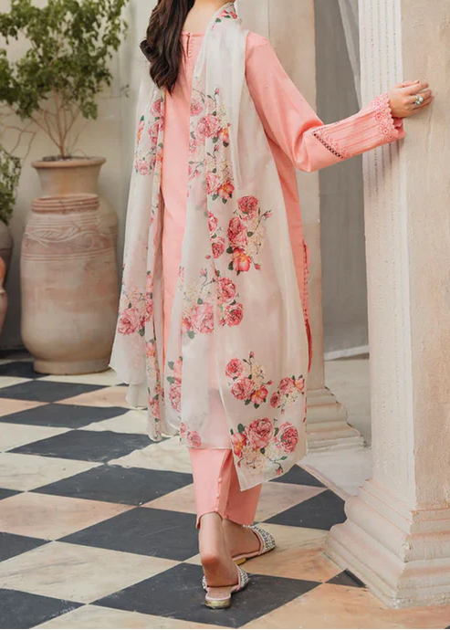Grace S1310-Embroidered 3pc Lawn Dress With Printed Lawn Dupatta.
