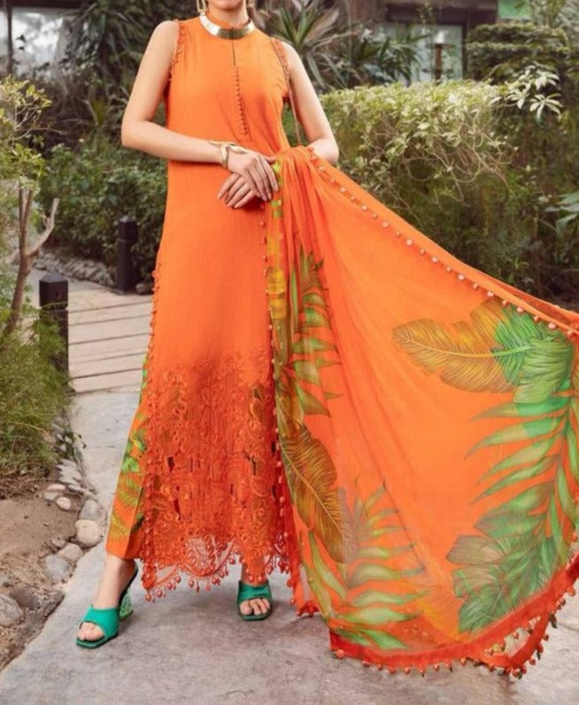 Grace S668-Embroidered 3PC Lawn with Printed Munar dupatta.