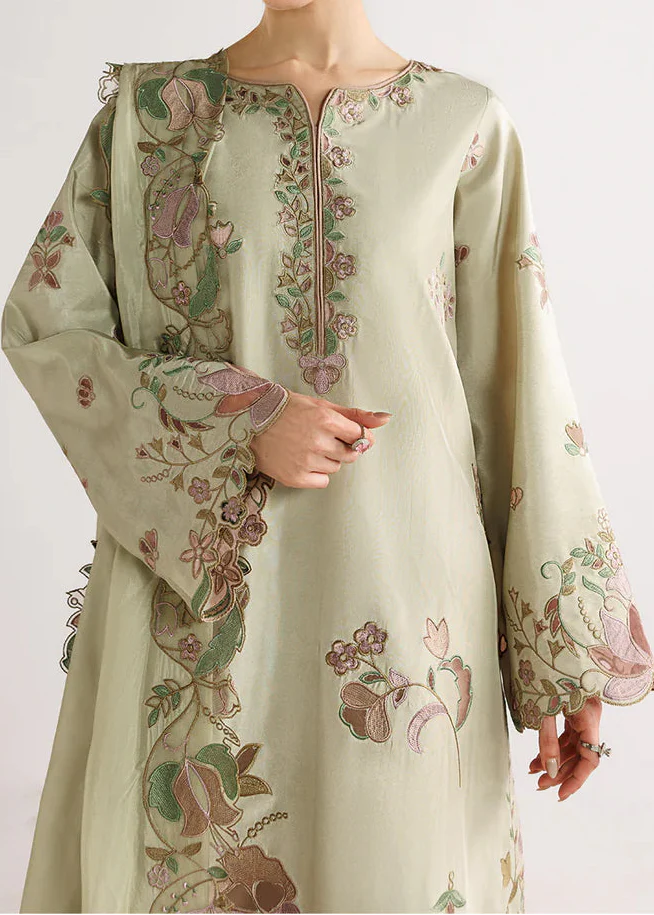 Grace Z-(S1471) - Stitched Embroidered 3pc Lawn Dress With Tie & Dye Chiffon Dupatta.