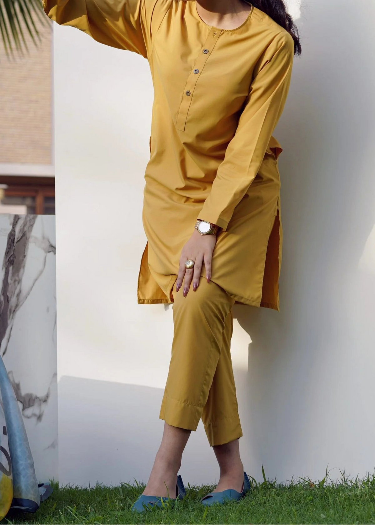 C-S 009- STITCHED 2PC DHANAK CO-ORD SET.