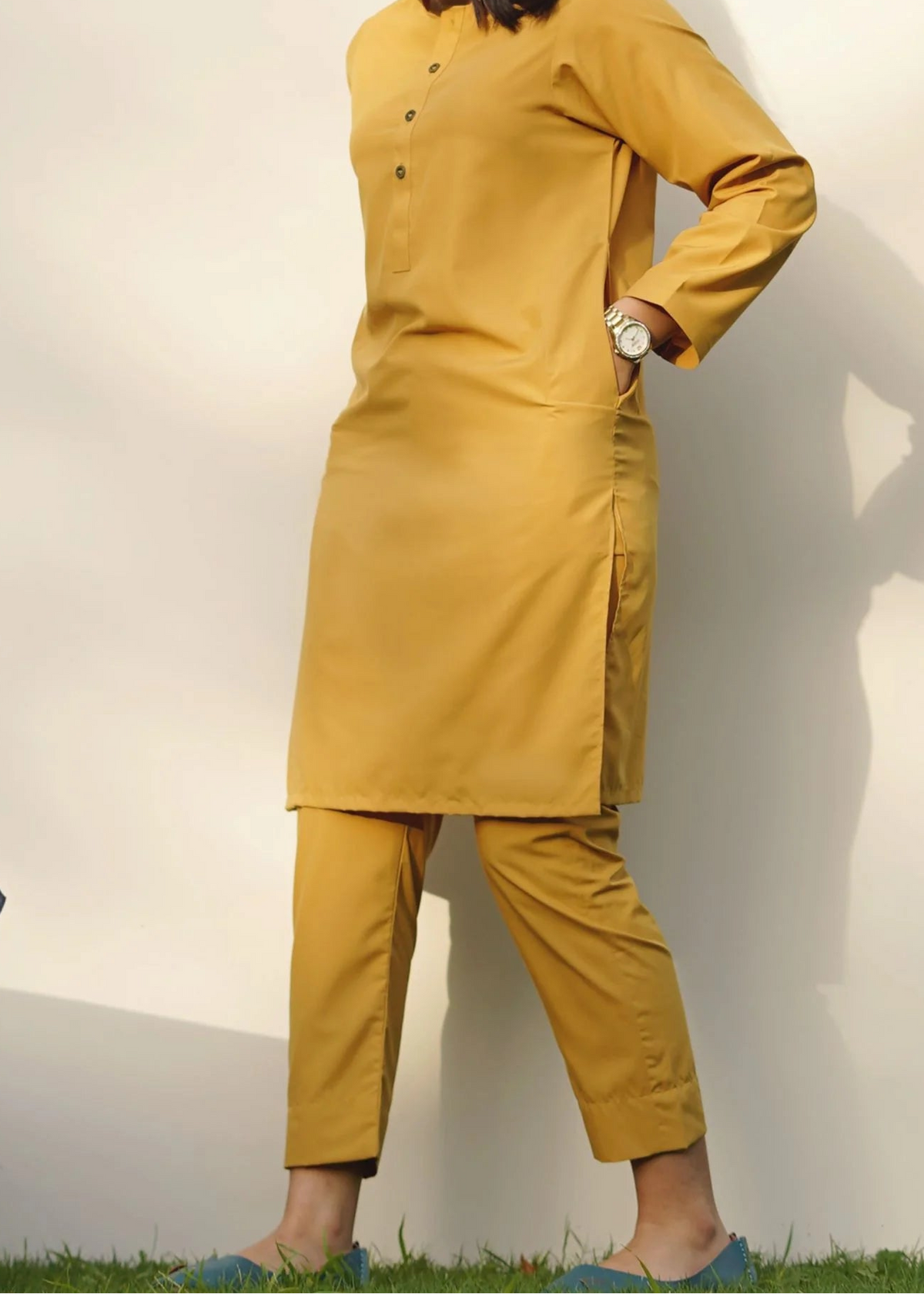 C-S 009- STITCHED 2PC DHANAK CO-ORD SET.