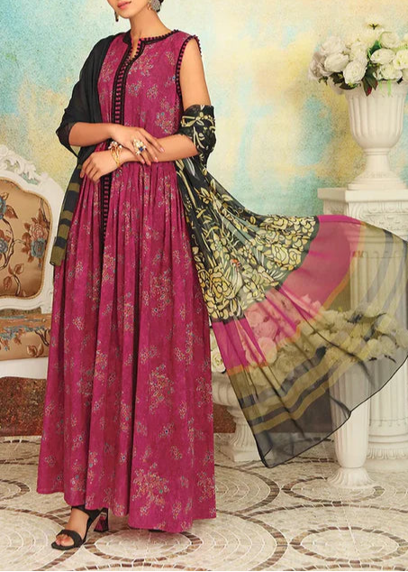 Grace S1048-Digital Printed 3pc Lawn Dress with Digital Printed Lawn Dupatta.