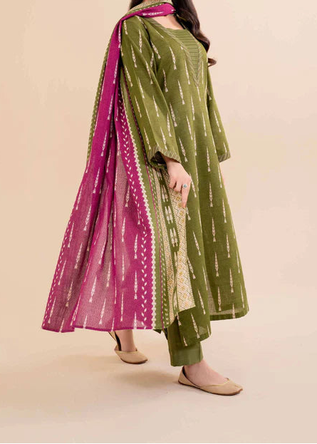 Grace W815 - Digital Printed 3pc Karandi Dress With Digital Printed Karandi Shawl.