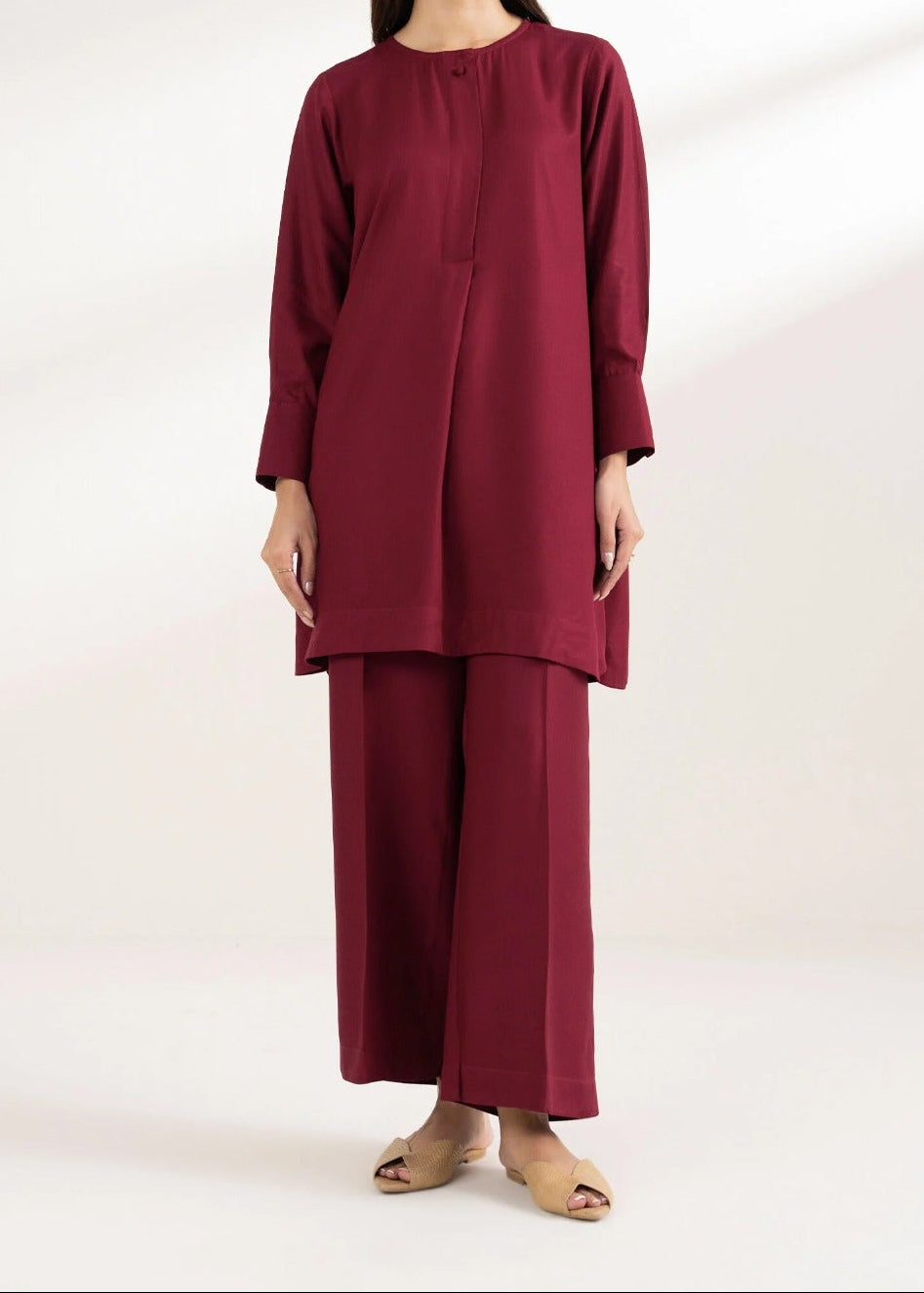 C-S 035- STITCHED 2PC DHANAK CO-ORD SET.