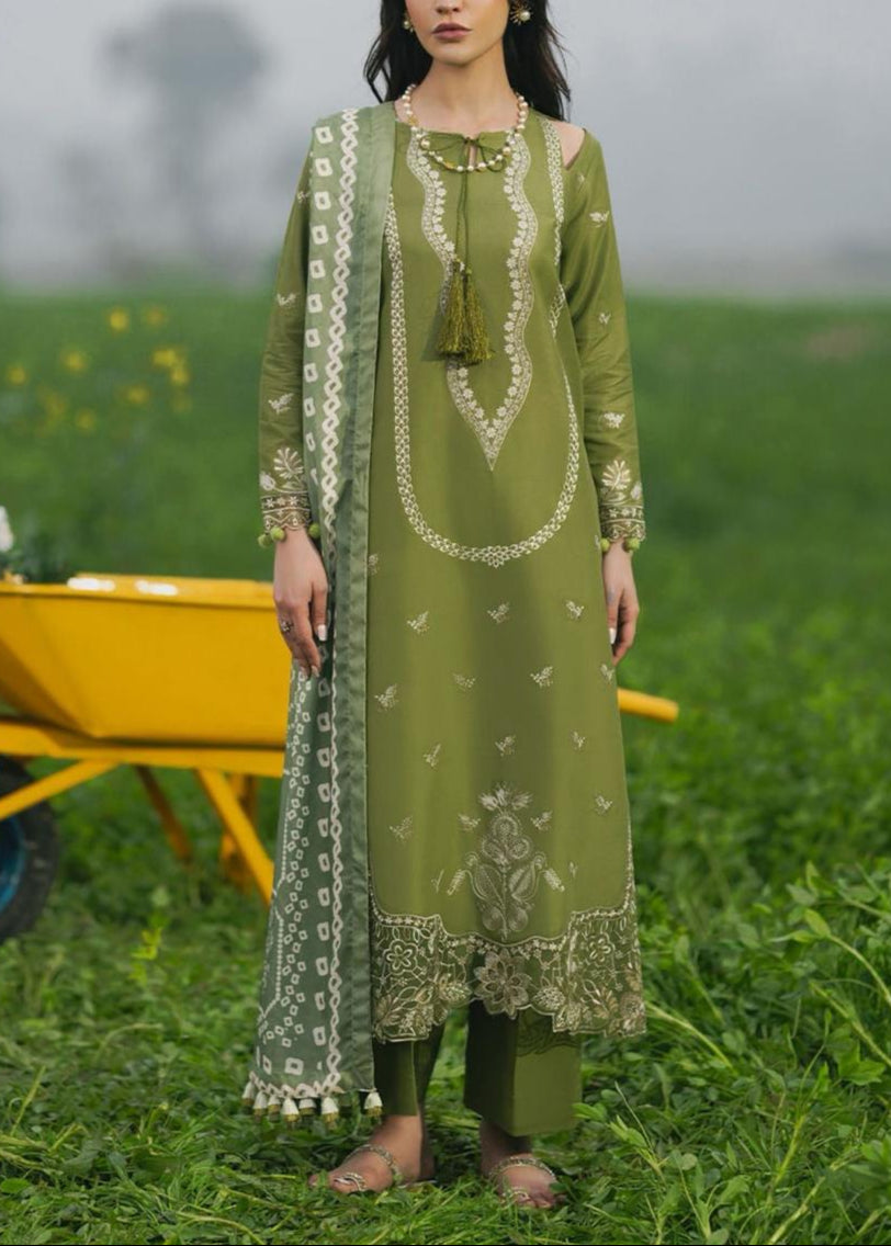 Grace S964-Embroidered 3PC Lawn Dress With Printed Munar Dupatta.