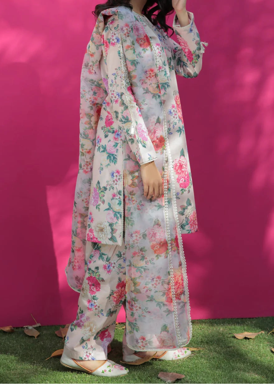 Grace W803 - Digital Printed 3pc Karandi Dress With Digital Printed Karandi Shawl.