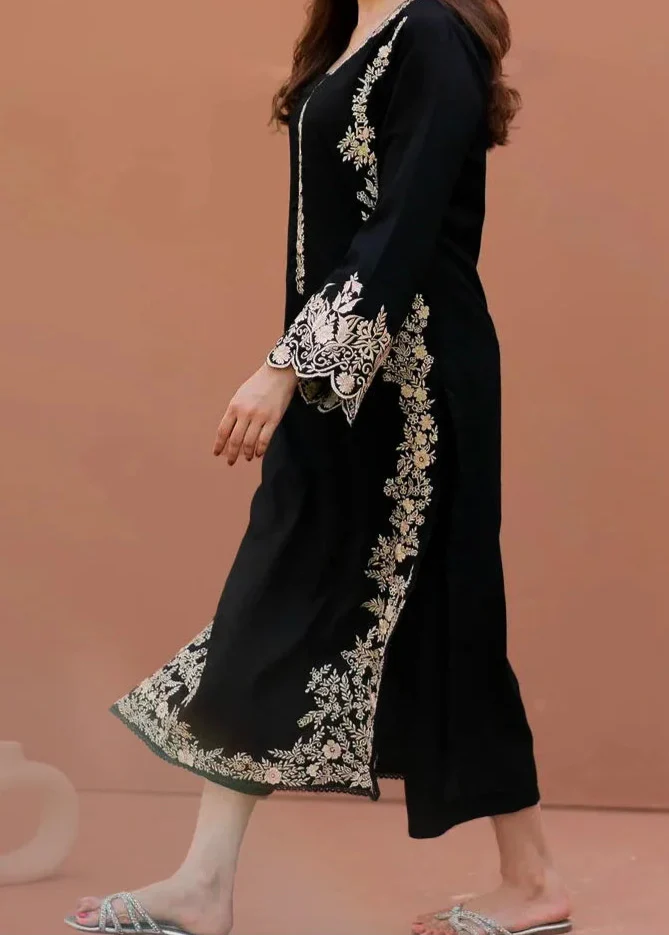 Grace Z-(W678) - Stitched Embroidered 2pc Linen dress