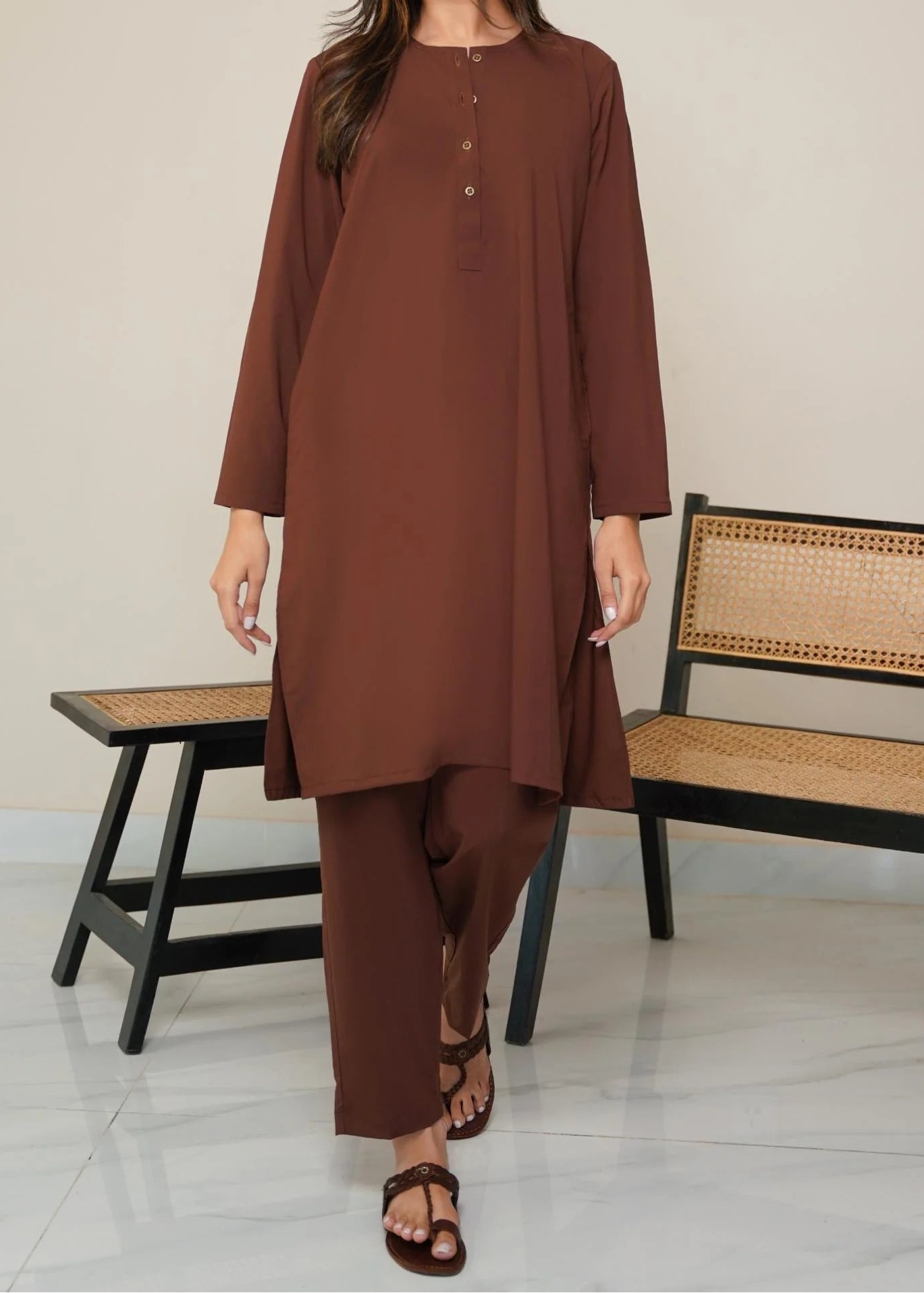 C-S 039- STITCHED 2PC DHANAK CO-ORD SET.